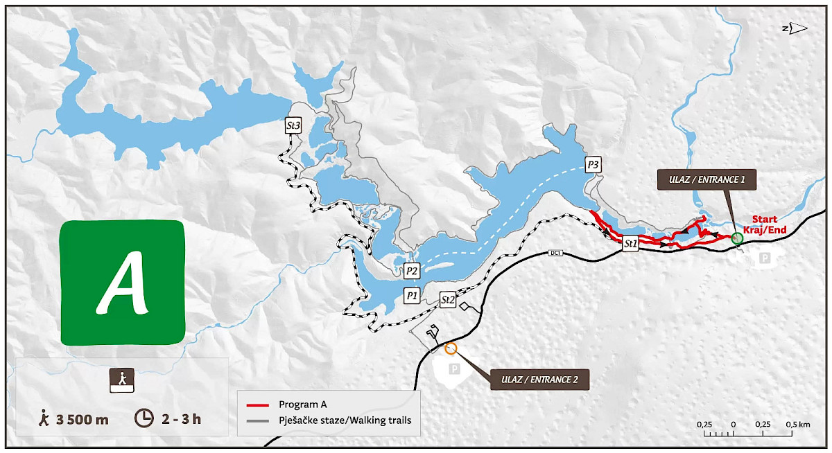Plitvice, trail A to downstream - [credit](https://np-plitvicka-jezera.hr/en/plan-your-visit/istrazite-jezera/activities/lake-tour-programmes/){_blank}